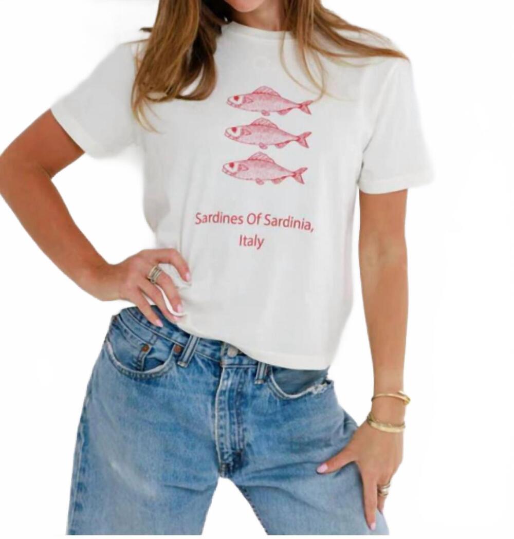 NEW SUNNY SOMEWHERE women's everyday tee in lisbon sardines